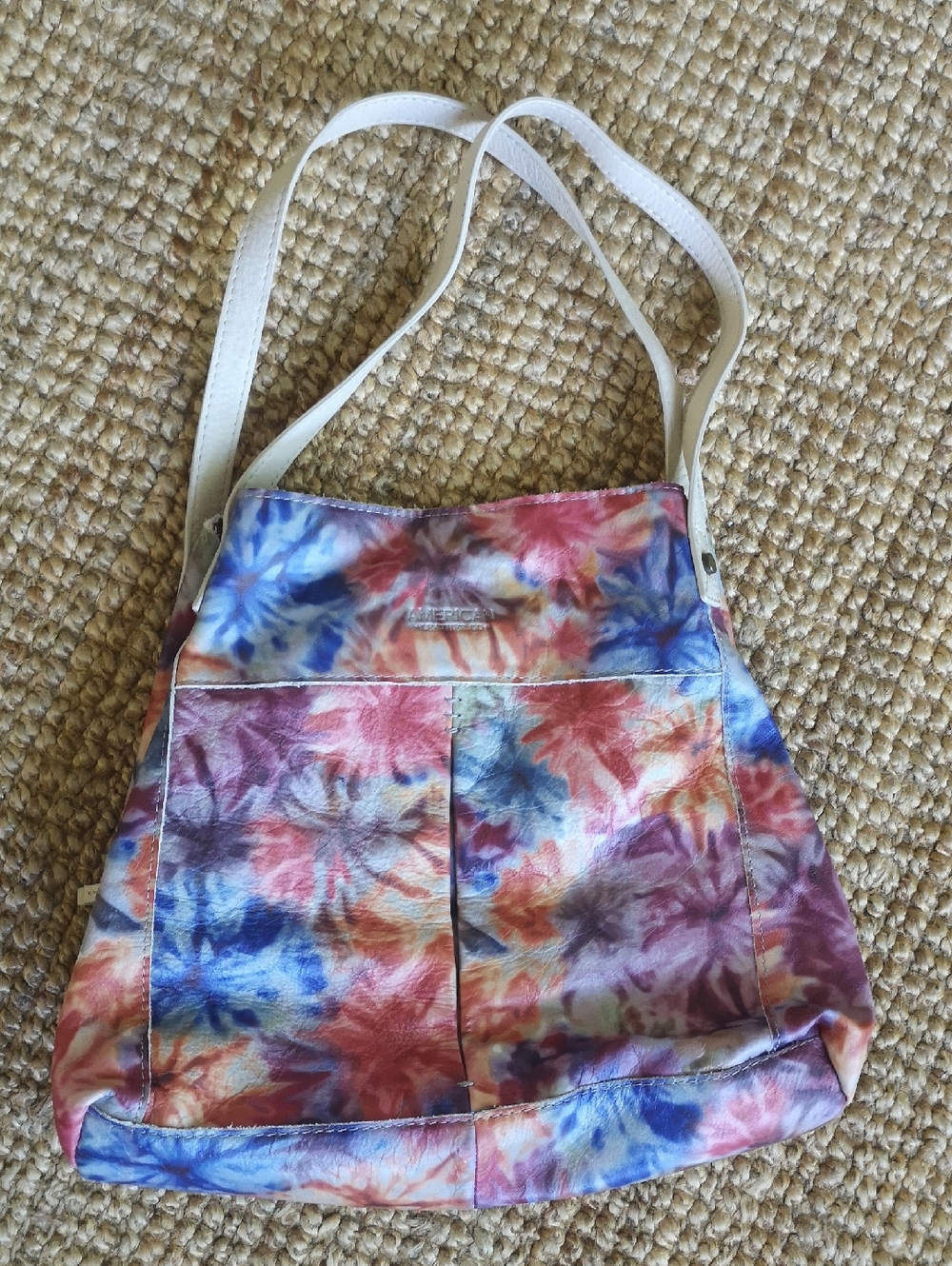 American Leather Co. flowered shoulder bag